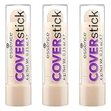 essence COVERstick, Make up, essence Concealer, langanhaltender Abdeckstift, Schminke, 3er Pack (3x6g), Nr. 10 M
