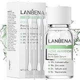 LANBENA Akne-Spot-Serum, Akne trocknende Lotion, Akne-Behandlung über Nacht für das Gesicht, trocknen Sie Pickel, Unreinheiten, Pickel und reinigen Sie die Poren, 0.41 Flache Unz